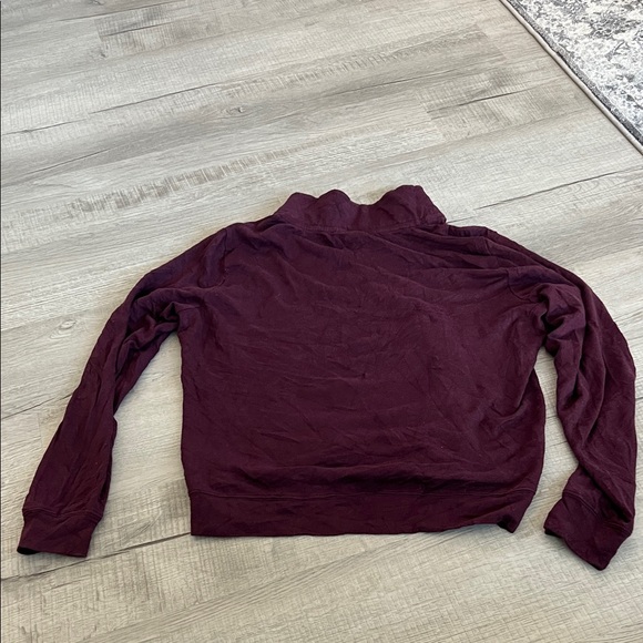 PINK Victoria's Secret Vintage Maroon Quarter-Zip Hoodie Size Large - Picture 8 of 9